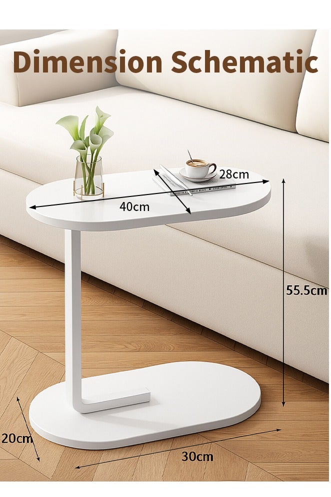 JOGAMS C Shaped Side Table with Metal Frame Service Table Coffee Bed Couch End Table Laptop Holder Table for Living Room Bedroom Bedside - Image 2