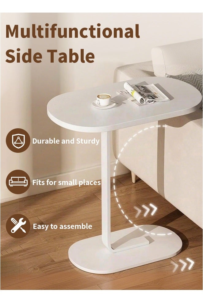 JOGAMS C Shaped Side Table with Metal Frame Service Table Coffee Bed Couch End Table Laptop Holder Table for Living Room Bedroom Bedside - Image 3