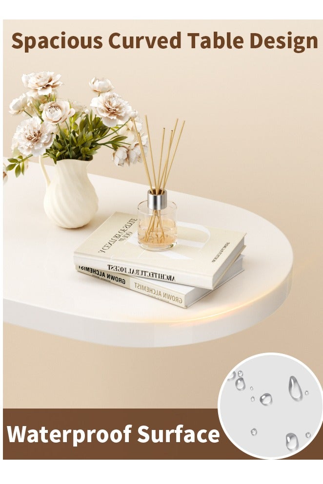 JOGAMS C Shaped Side Table with Metal Frame Service Table Coffee Bed Couch End Table Laptop Holder Table for Living Room Bedroom Bedside - Image 4