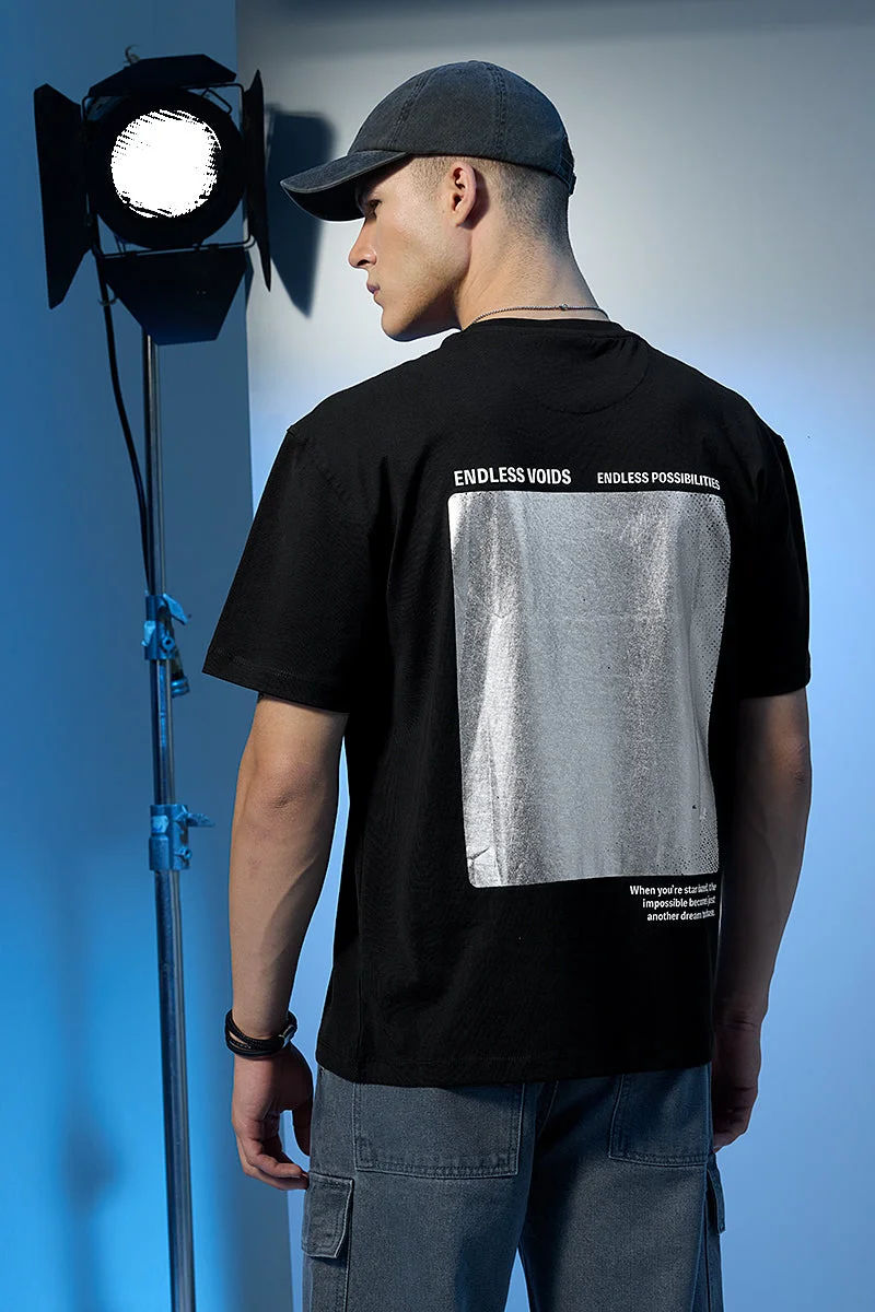 SNITCH Stars Within Foil Print Oversized T-Shirt