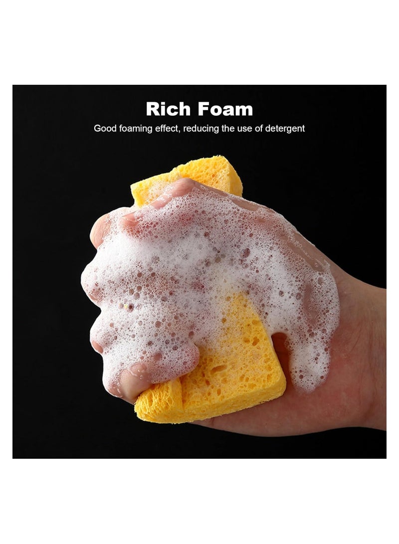 10 Pcs Natural Wood Pulp Car Wash Sponges - Compressed Cellulose Absorbent Scrub Sponges for Kitchen, Bathroom & Dish Cleaning - Image 5