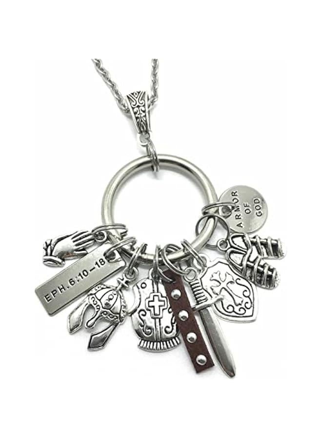 Arabest Armor of God Necklace, Christian Jewelry for Men or Women,  Stainless Steel, Gift Box Ephesians 6 - Image 1