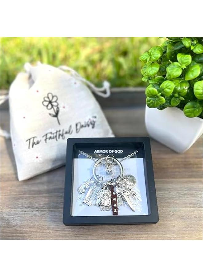 Arabest Armor of God Necklace, Christian Jewelry for Men or Women,  Stainless Steel, Gift Box Ephesians 6 - Image 2