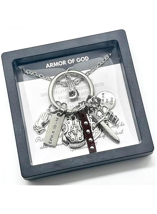 Arabest Armor of God Necklace, Christian Jewelry for Men or Women,  Stainless Steel, Gift Box Ephesians 6 - Image 4