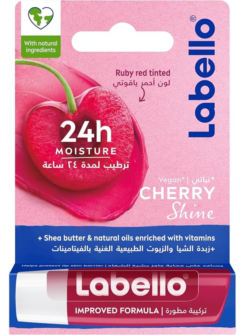 Labello Cherry Shine Lip Balm, Moisturising Lip Care 4.8g - Image 1