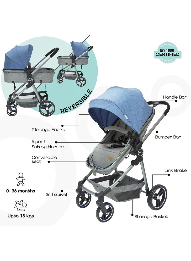 Moon Pro - 2 in 1 Stroller - Blue - Image 2