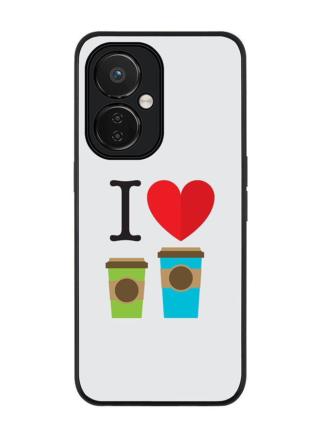 Stylizedd Rugged Black edge case for Nord CE 3 Lite Slim fit Soft Case Flexible Rubber Edges Anti Drop TPU Gel Thin Cover - I Love Coffee - Image 1