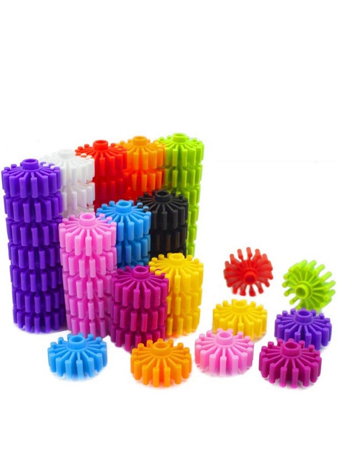 RAINBOW TOYFROG RAINBOW TOYFROG Interlocking Gears Toys for Kids - 100 Piece Kit with Tote - Colorful Manipulatives for Preschool Sensory Bin Or Occupational Therapy Tools - STEM Building Toys for Girls & Boys  - Image 1