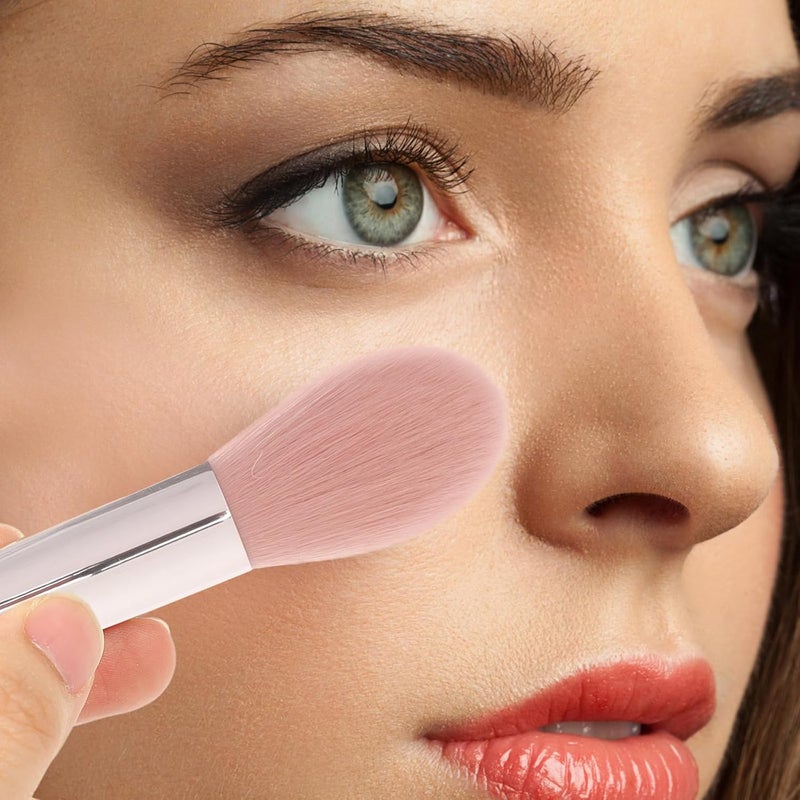 Outanaya Blush Brush Powder Makeup Brush for Women Pink Soft Bristles Facial Makeup Tool - Image 3