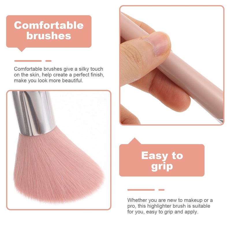 Outanaya Blush Brush Powder Makeup Brush for Women Pink Soft Bristles Facial Makeup Tool - Image 5