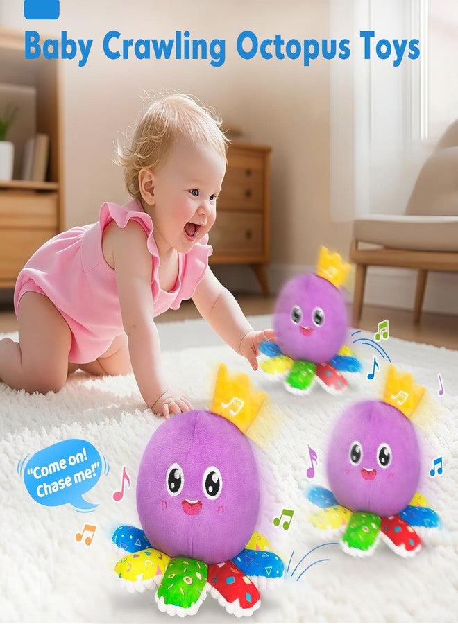 GMAOPHY Baby Toys 6-12 Months,Musical Crawling Octopus Plush Toy,Sensory Toys for Infants,Birthday Boy 7 8 9 10 12-18 Month,Tap and Voice Interaction,Walking Bouncing Learning Tummy Time Toy - Image 2