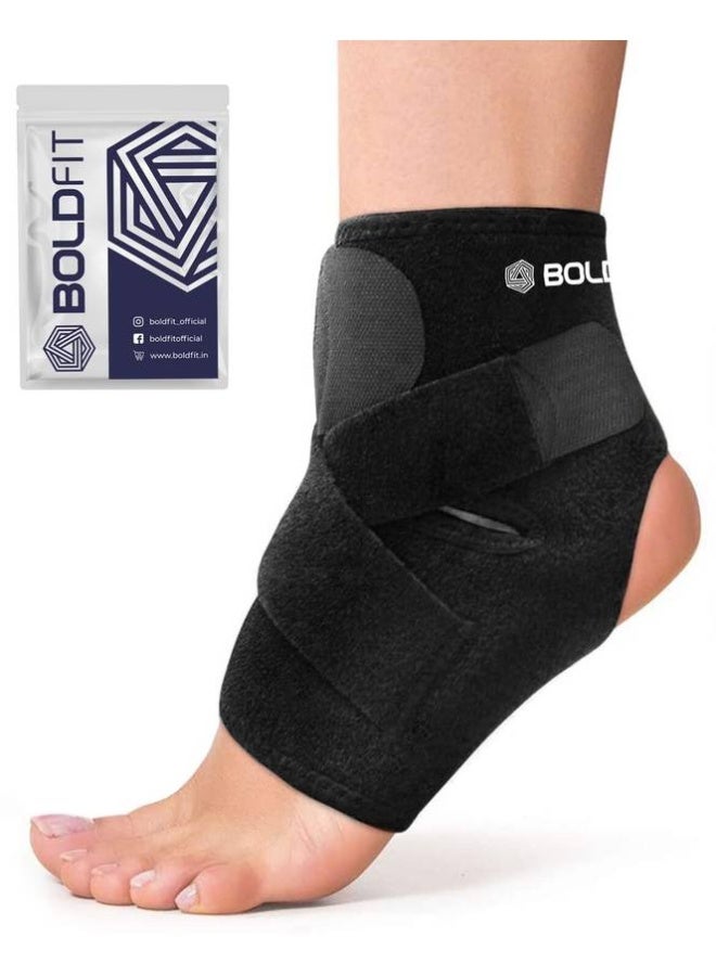 BOLDFIT BOLDFIT Sports Cap Binder Pain Relief Compression Bandage Men Women Ankle Support  (Black)  - Image 1