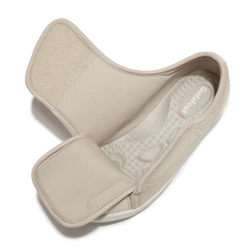 GudaFoot Women's Diabetic Shoes Easy Put on with Adjustable Lightweight for Edema Plantar Fasciitis Bunions Arthritis Neuropathy Wide Width Swollen Feet Bottom Fattening and Widening Elderly Shoes Beige,9.5 - Image 2