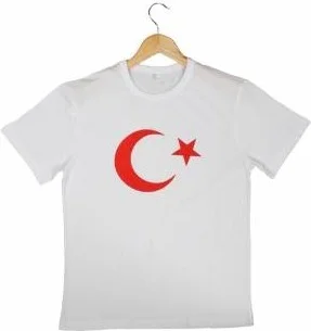 ماشو تريند White Printed Crescent and Star Tshirt 29 October Republic Day T-Shirt 23 April T-Shirt