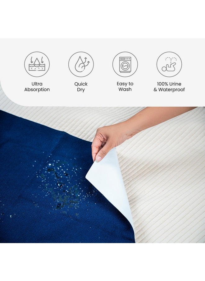 MY ARMOR - Baby Dry Sheet/Mattress Protector (Waterproof/Quick Drying/Extra Absorbent/Reusable) - Pack Of 2 (Small (50Cm X 70Cm), Pink & Sky Blue) - Image 1