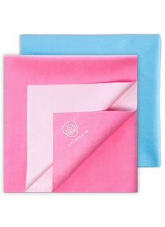 MY ARMOR Baby Dry Sheet/Mattress Protector (Waterproof/Quick Drying/Extra Absorbent/Reusable) - Pack Of 2 (Small (50Cm X 70Cm), Pink & Sky Blue)  - Image 1