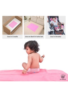 MY ARMOR Baby Dry Sheet/Mattress Protector (Waterproof/Quick Drying/Extra Absorbent/Reusable) - Pack Of 2 (Small (50Cm X 70Cm), Pink & Sky Blue)  - Image 4
