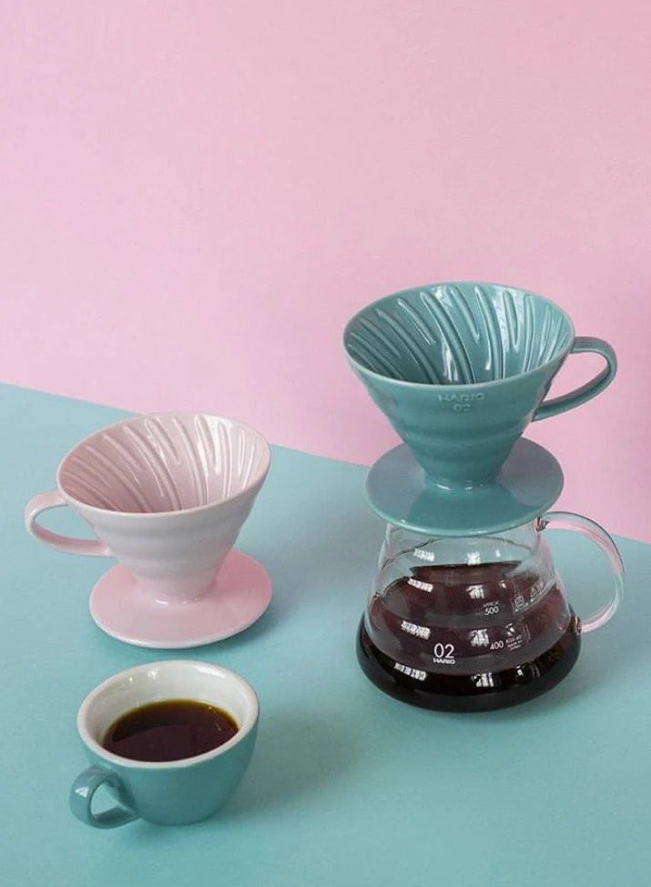 هاريو منقط قهوة سيراميك V60 02، وردي - Image 3