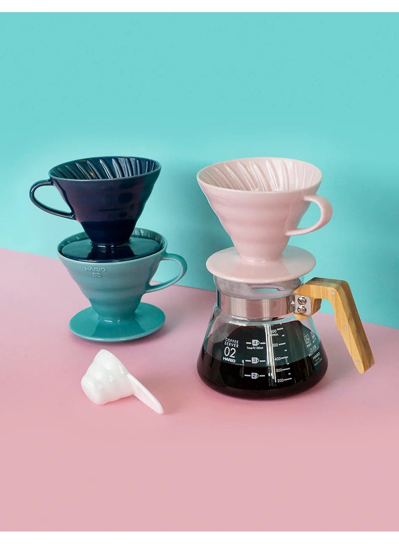 هاريو منقط قهوة سيراميك V60 02، وردي - Image 4