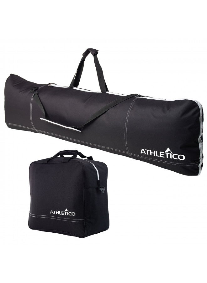 Athletico Athletico Padded Two-Piece Snowboard and Boot Bag Combo | Store & Transport Snowboard Up to 165 CM and Boots Up To Size 13 | Includes 1 Padded Snowboard Bag & 1 Padded Boot Bag (Black) - Image 1