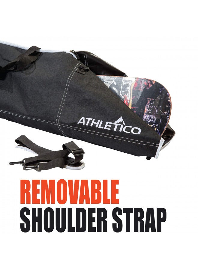 Athletico Athletico Padded Two-Piece Snowboard and Boot Bag Combo | Store & Transport Snowboard Up to 165 CM and Boots Up To Size 13 | Includes 1 Padded Snowboard Bag & 1 Padded Boot Bag (Black) - Image 4