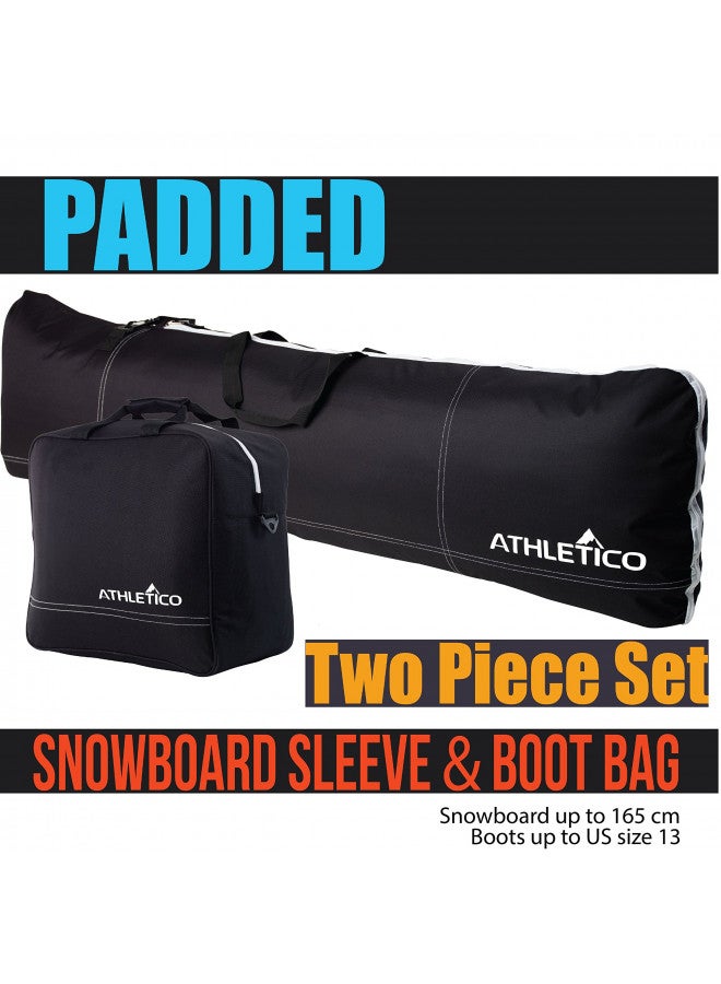 Athletico Athletico Padded Two-Piece Snowboard and Boot Bag Combo | Store & Transport Snowboard Up to 165 CM and Boots Up To Size 13 | Includes 1 Padded Snowboard Bag & 1 Padded Boot Bag (Black) - Image 5
