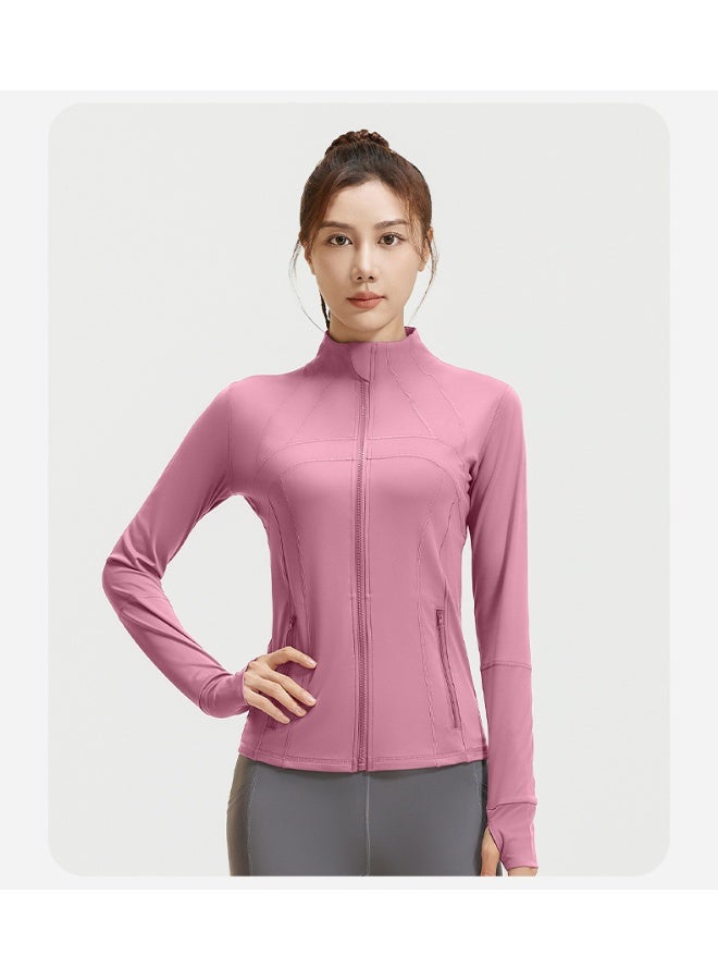 Splicing Fitness Top Jacket Breathable Elastic Pocket Running Sports Yoga Suit Long Sleeve Women's Summer - Image 2