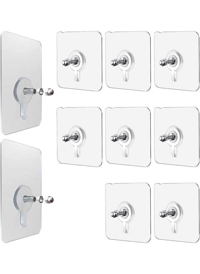 Mavaa Mavaa Heavy Duty Adhesive Wall Hooks with Screws 10 Pack NoDrill Wall Hooks for Hanging Photo Frames Keys and Wall Decor Waterproof Rustproof Hooks for Bathroom Bedroom Kitchen and Home  - Image 1