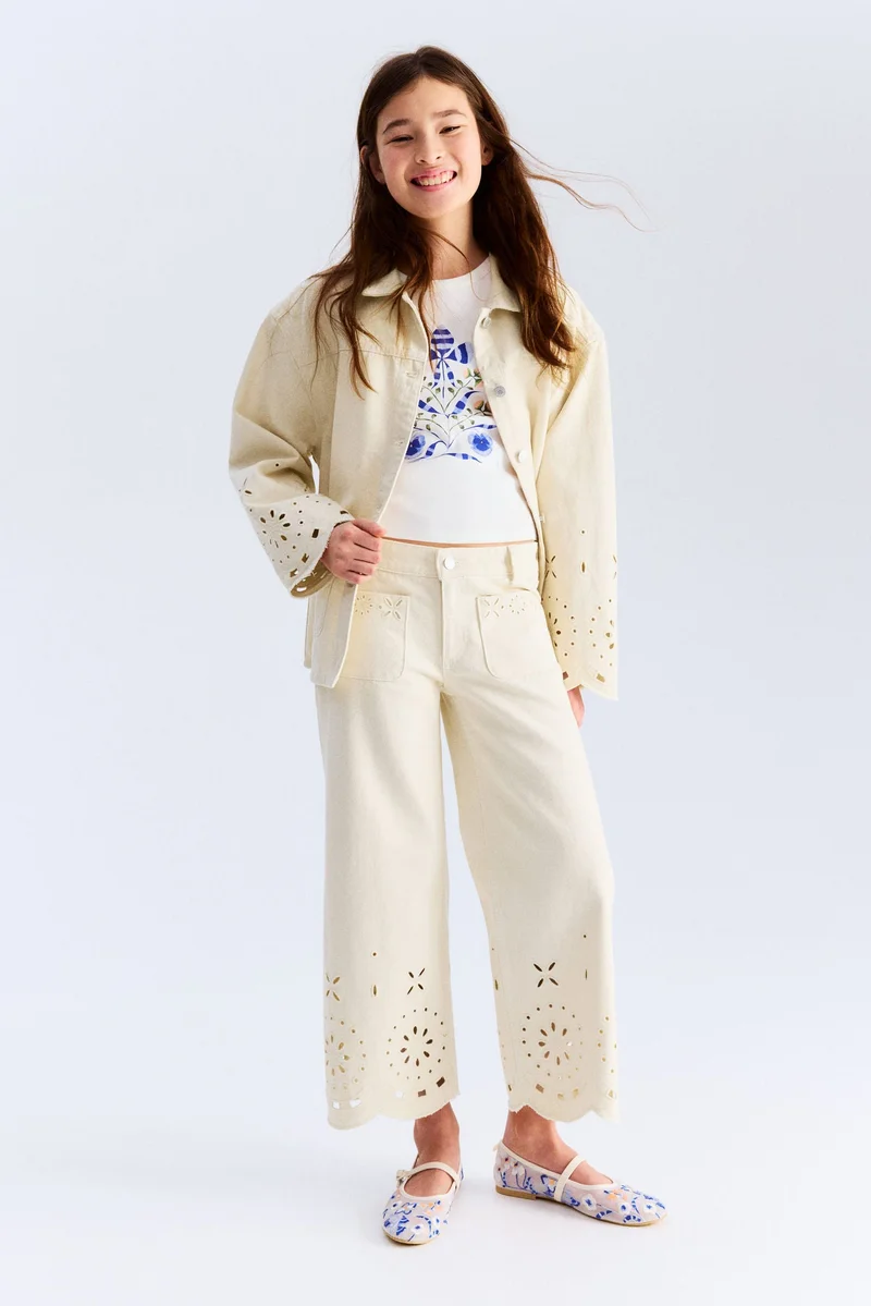 H&M Broderie anglaise ankle jeans