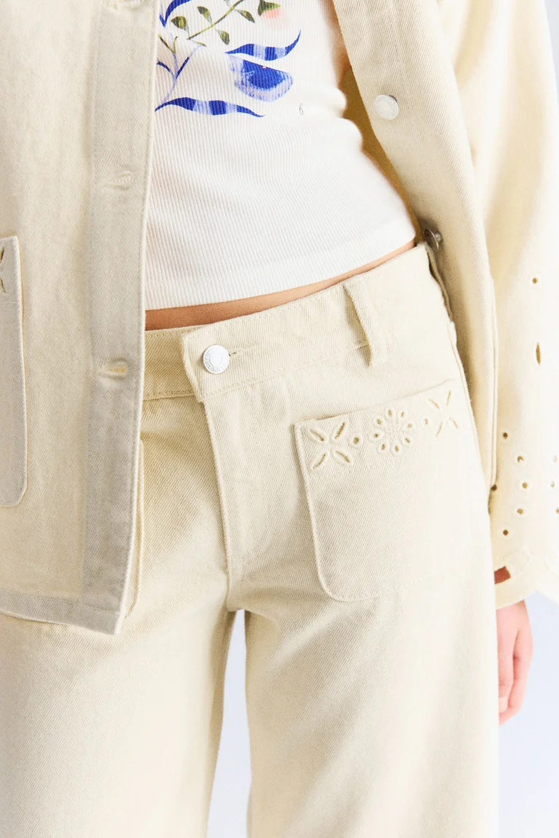 H&M Broderie anglaise ankle jeans