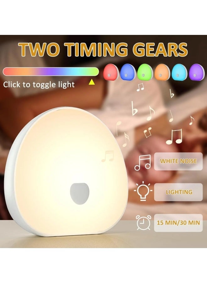 oldlaiben Baby White Noise Machine,Led White Noise Machine,USB Rechargeable White Noise Sleep Machine,7 Rgb Colors Night Lights For Baby,Dimmable Touch Lamp,10 Soothing Sounds,2 Timer Shutdown,For Baby, Travel, Nursery - Image 4