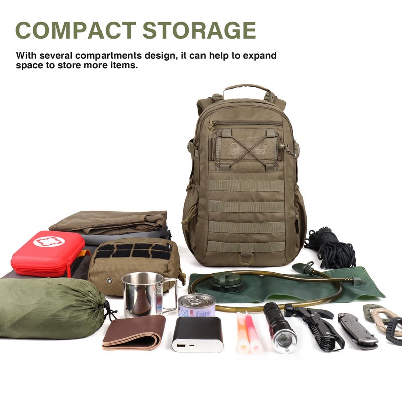 Mardingtop Small Military Tactical Backpack for Men 20L Molle Rucksack EDC Daypack for Hiking,Travel,Camping, Hunting - Image 3