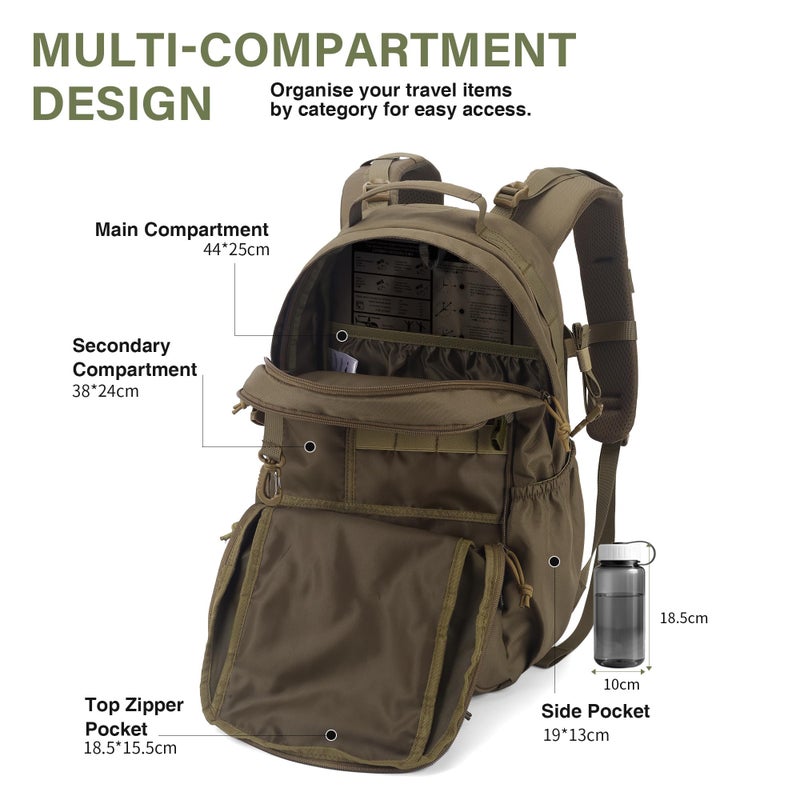 Mardingtop Small Military Tactical Backpack for Men 20L Molle Rucksack EDC Daypack for Hiking,Travel,Camping, Hunting - Image 4