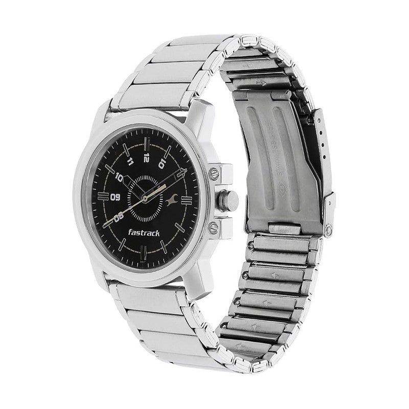 Fastrack Men Quartz Analog Black Dial Stainless Steel Strap Watch for Guys-NS3039SM02 - Image 4