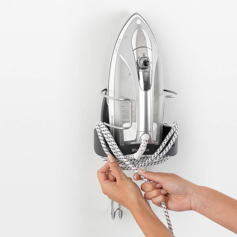 Brabantia 385742 Wall-Mounted Rest And Hanging Ironing Board Holder, Gray - Image 3