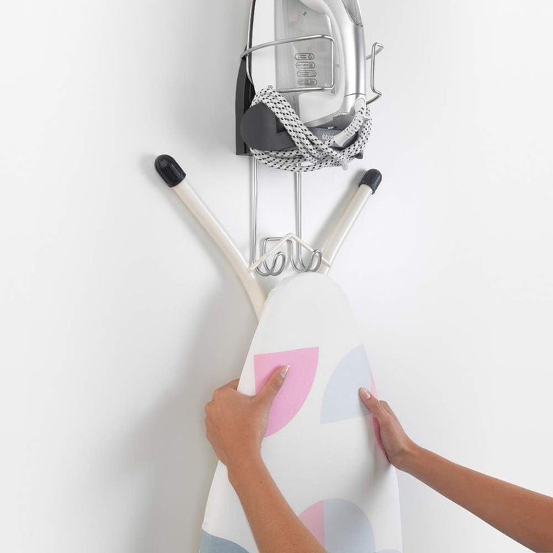 Brabantia 385742 Wall-Mounted Rest And Hanging Ironing Board Holder, Gray - Image 4