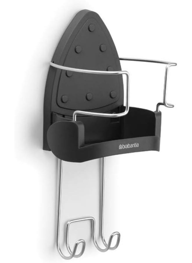 Brabantia 385742 Wall-Mounted Rest And Hanging Ironing Board Holder, Gray - Image 1