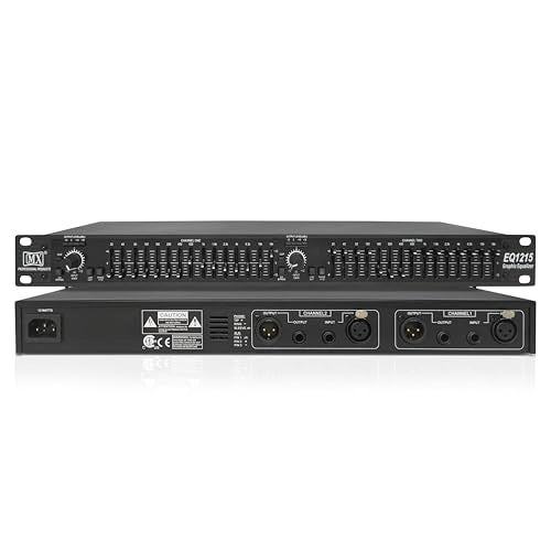 MX Dual Channel 15-Band Graphic Equalizer – Rackmount Audio Equalizer with XLR/TRS Inputs, 50Hz Low-Cut Filter, Feedback Detection – Professional Sound Processor for PA, DJ, Studio - Image 1