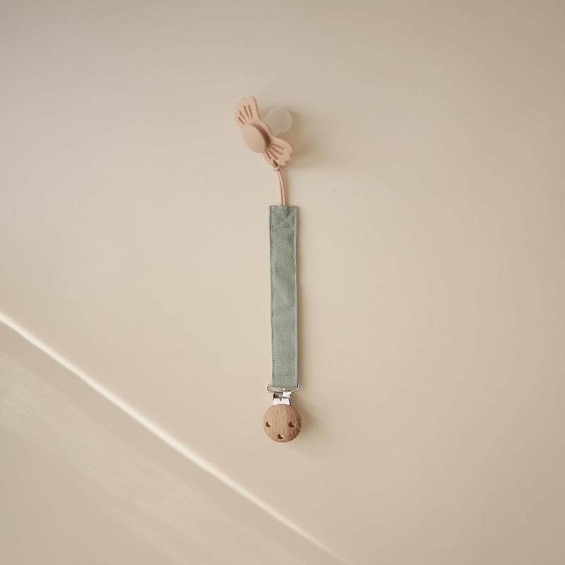 Mushie Linen Baby Pacifier Clip Holder - 2-Pack - Image 4