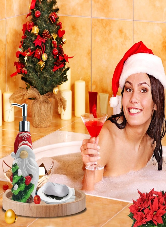 Pinata مجموعة أكسسوارات الحمام لعيد الميلاد من 4 قطع، زينة الحمام لعيد الميلاد مع الأقزام، كوب الحمام للأقزام، موزع الصابون، حامل فرشاة الأسنان، طبق صابون شجرة عيد الميلاد، للنساء - Image 4