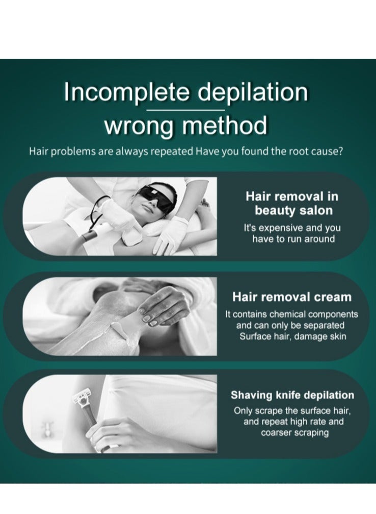 Necomi Handheld Freezing Point Hair Removal Device, Portable Permanent Hair Removal Device For Men And Women, Household Hair Removal Device, With Razor And Glasses, 999,999 Flashes, Underarm Hind Legs, Arm Facial Bikini Line - Image 4