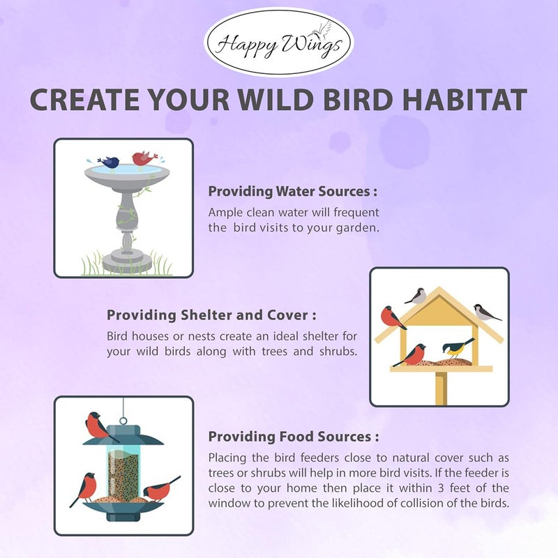 Happy Wings طعام الطيور Happy Wings NO GROW Finch Blend، مُعبأ مسبقًا في أكلة من نوع “sock feeder” (مزيج من قلوب وبذور عباد الشمس وبذور النيجر) – طعام طيور غني بالعناصر الغذائية للغاية (368 غرام) - Image 5