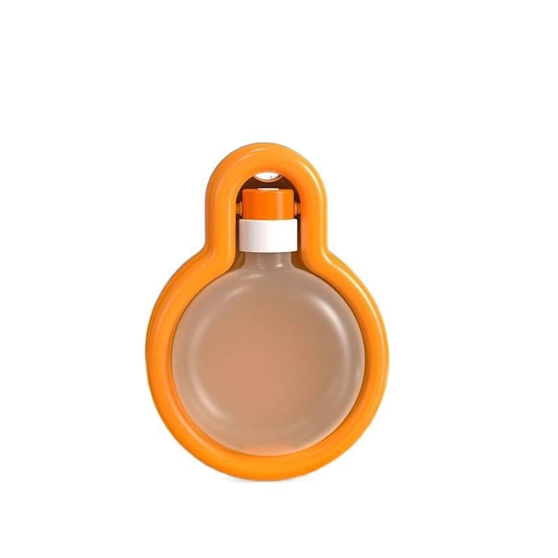 Collapsible Silicone 350 ml Portable Dog Bowl with Travel Outdoor Use Detail for dogs cats walks and outdoor feeding Orange Routine Use - Image 1