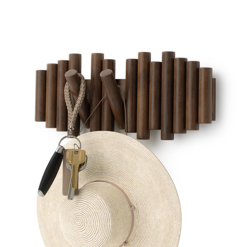 امبرا رف معطف بخطاف للسكك الحديدية من أومبرا، مصنوع من خشب الجوز القديم - Image 1