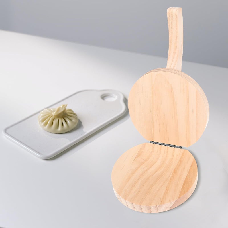 Natural Wood Dumpling Wrapper Presser Manual Dough Pressing Plate Kitchen Gadget - Image 5