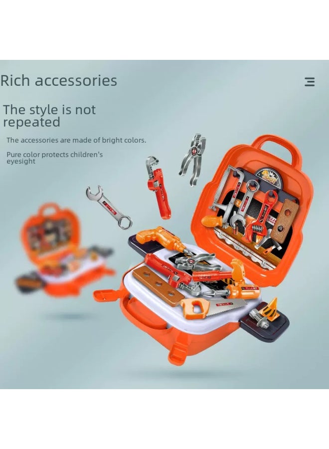 Children's Backpack Toy Tool Kit Repair Educational Boys Play House Maintenance Tools Set Disassembly Assembly Learning-Specifications:Villa Tool Crossbody Bag  - Image 4