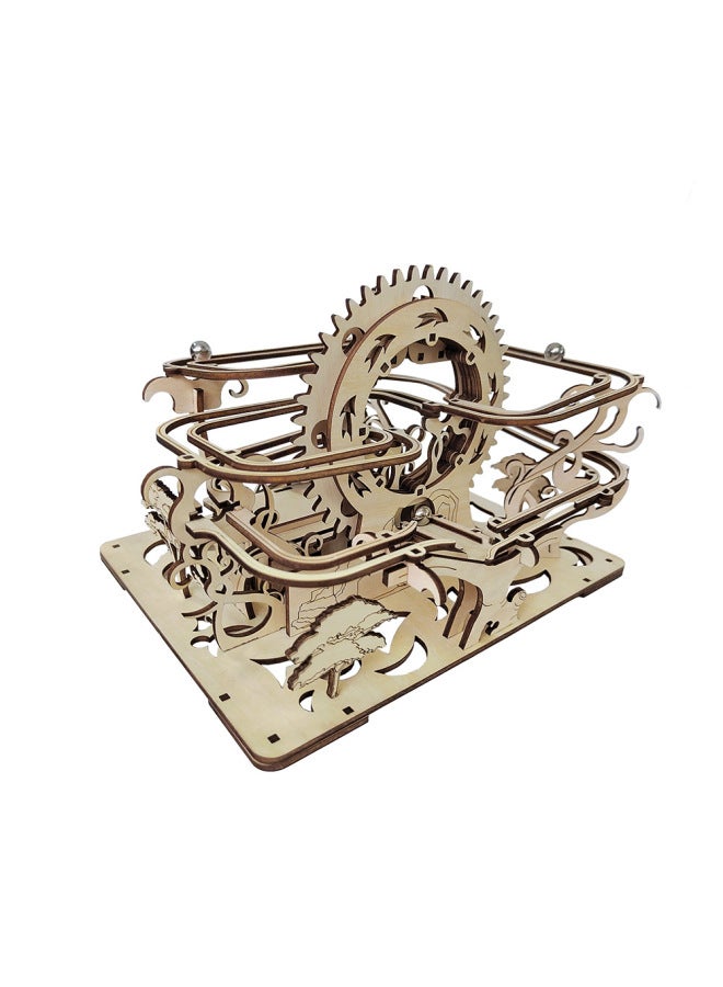 كرة مسار إبداعية DIY لغز خشبي ثلاثي الأبعاد ألعاب تعليمية للأطفال نموذج تم تجميعه يدويًا وزخارف سطح المكتب - اللون: دعم طلب الكرة الميكانيكية الشمسية - Image 5