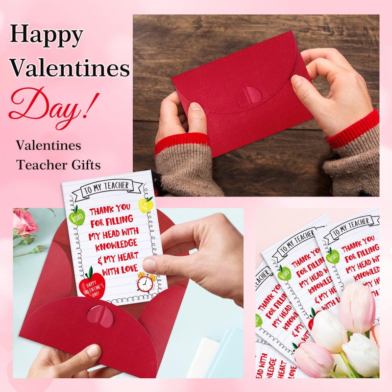 PETCEE Teacher Valentine's Day Card - Thank You Greeting Card & Gift from Student for Teachers 4x6 Inch to My Teacher Appreciation Card Happy Valentines Gift with Envelope - Image 3