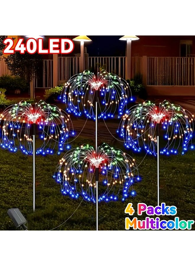 4 علب من أضواء السلسلة الشمسية الخارجية 240 مصباح LED متعددة الألوان مقاومة للماء IP65 - Image 1