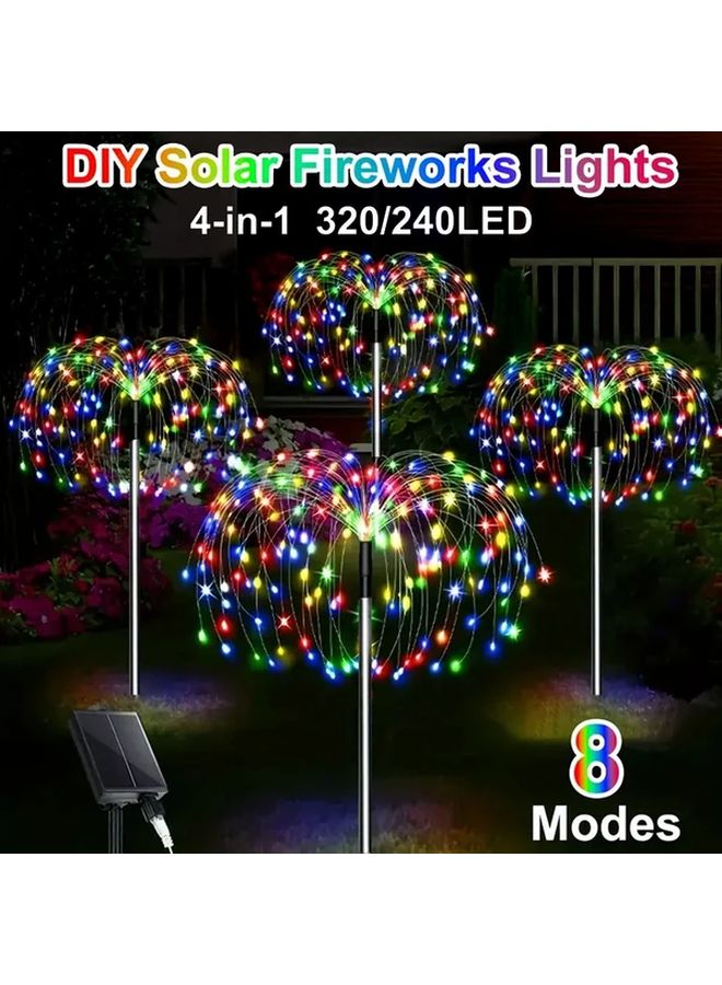 4 علب من أضواء السلسلة الشمسية الخارجية 240 مصباح LED متعددة الألوان مقاومة للماء IP65 - Image 2